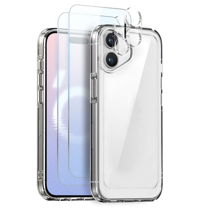 For iPhone 16 Plus NORTHJO 5 in 1 Clear Phone Case with 2pcs Screen Film + 2pcs Camera Lens Film - iPhone 16 Plus Cases by NORTHJO | Online Shopping South Africa | PMC Jewellery | Buy Now Pay Later Mobicred