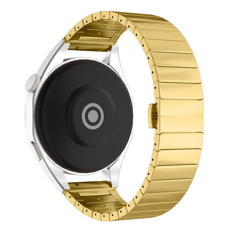 For Ticwatch E2 22mm One Bead Paint Butterfly Buckle Alloy Watch Band(Gold) - free shipping - PMC TechLife - Order now!