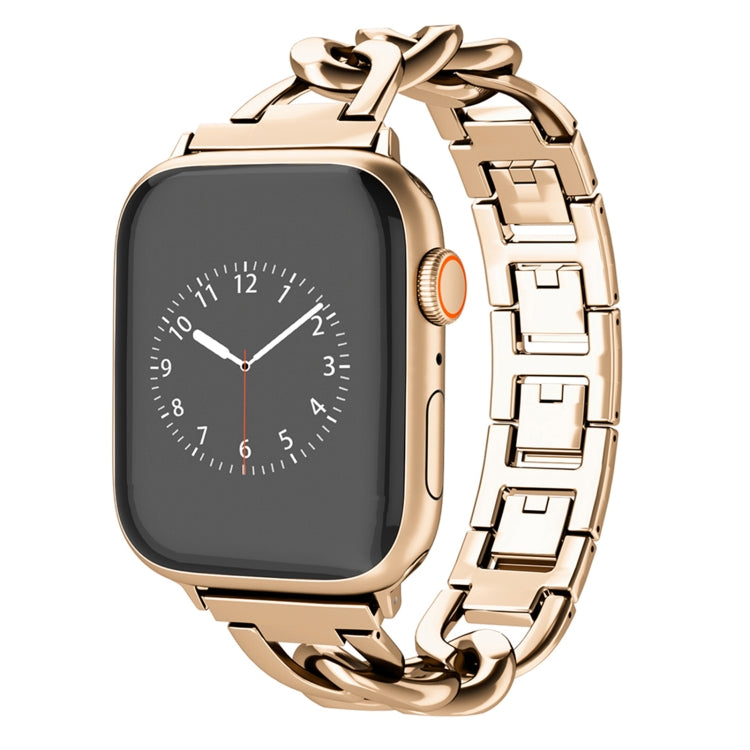 For Apple Watch Series 7 45mm Quick-Release Metal Chain Watch Band(Rose Gold) - free shipping - PMC TechLife - Order now!