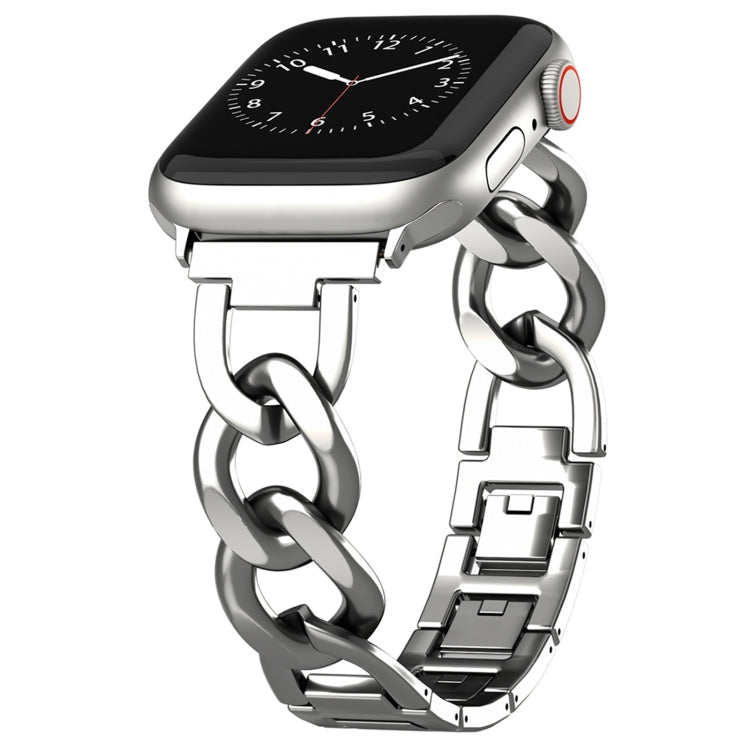 For Apple Watch Series 7 41mm Quick-Release Metal Chain Watch Band(Silver) - free shipping - PMC TechLife - Order now!