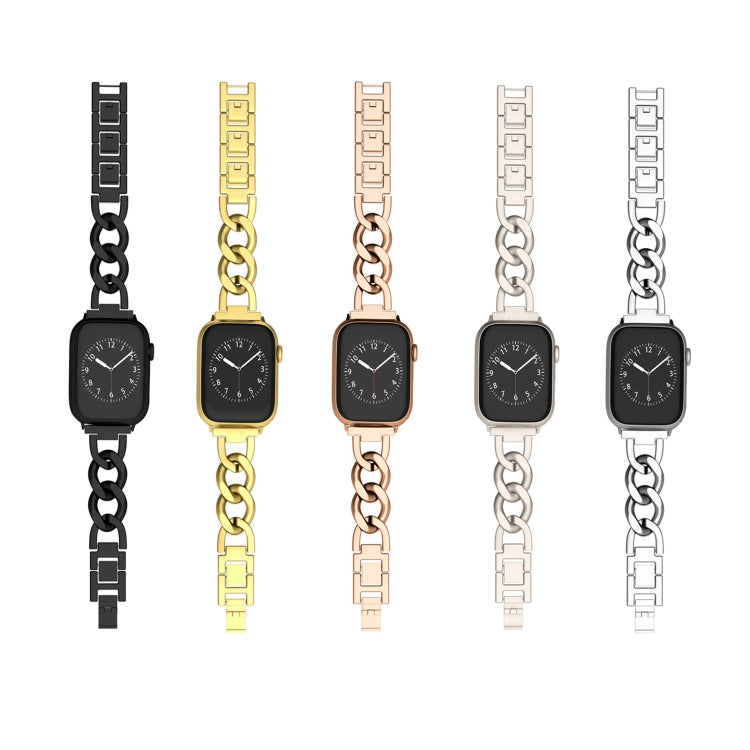 For Apple Watch SE 2023 40mm Quick-Release Metal Chain Watch Band(Gold) - free shipping - PMC TechLife - Order now!