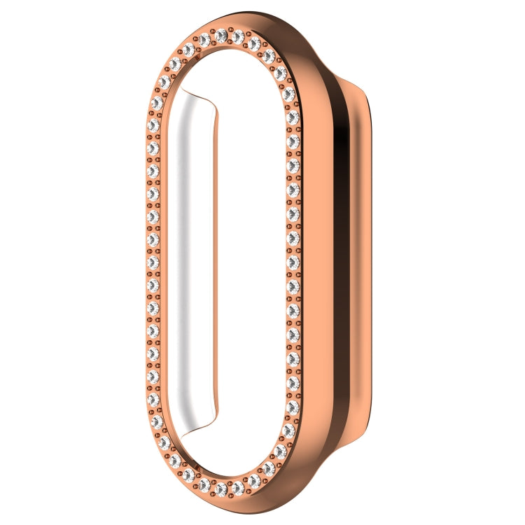 For Xiaomi Smart Band 9 NFC Diamond Half Coverage Hollow PC Watch Protective Case(Rose Gold) - Watch Cases by PMC TechLife | Online Shopping South Africa | PMC TechLife | Buy Now Pay Later Mobicred