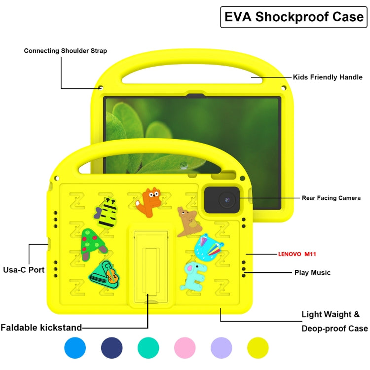 For Lenovo Tab M11 / Xiaoxin Pad 11 2024 Cartoon Sparrow EVA Shockproof Tablet Case(Yellow) - Lenovo by PMC TechLife | Online Shopping South Africa | PMC TechLife | Buy Now Pay Later Mobicred