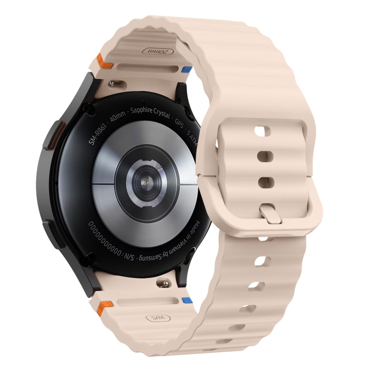 For Samsung Galaxy Watch 7 40 / 44mm Wave Pattern Stitched Silicone Watch Band(Pink) - free shipping - PMC TechLife - Order now!