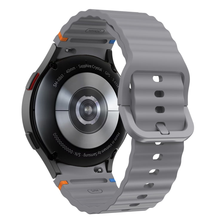 For Samsung Galaxy Watch 6 Classic Wave Pattern Stitched Silicone Watch Band(Dark Gray) - free shipping - PMC TechLife - Order now!