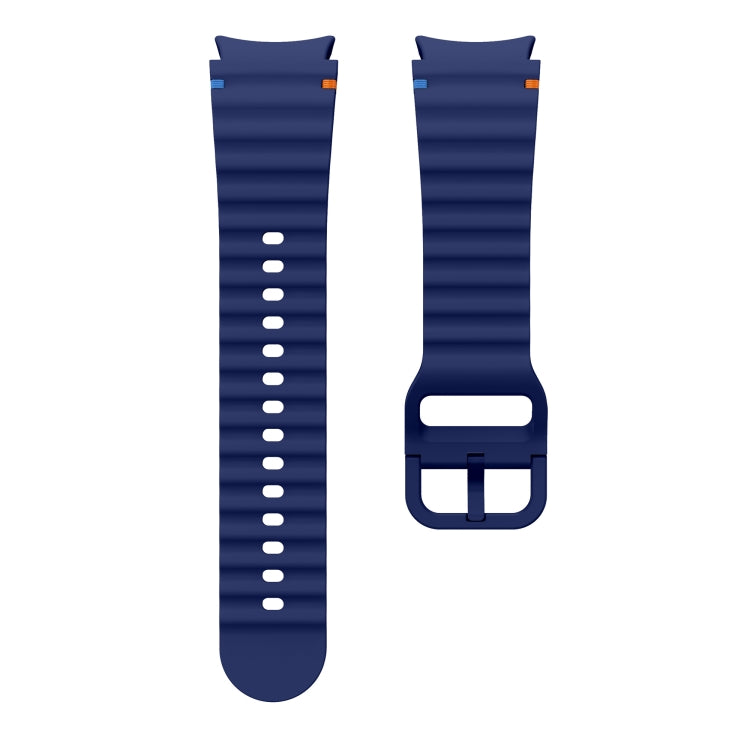 For Samsung Galaxy Watch 6 40 / 44mm Wave Pattern Stitched Silicone Watch Band(Dark Blue) - free shipping - PMC TechLife - Order now!