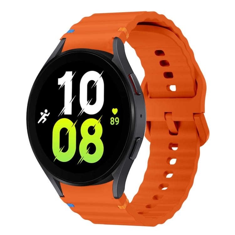 For Samsung Galaxy Watch 5 40 / 44mm Wave Pattern Stitched Silicone Watch Band(Orange) - free shipping - PMC TechLife - Order now!
