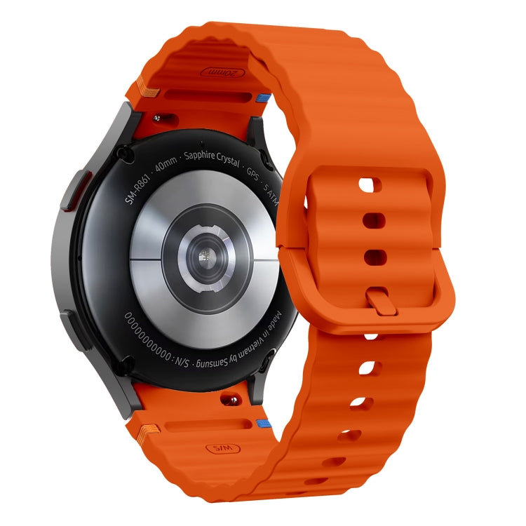 For Samsung Galaxy Watch 5 40 / 44mm Wave Pattern Stitched Silicone Watch Band(Orange) - free shipping - PMC TechLife - Order now!