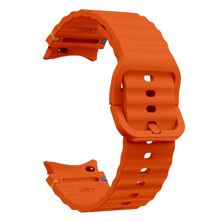 For Samsung Galaxy Watch 5 40 / 44mm Wave Pattern Stitched Silicone Watch Band(Orange) - free shipping - PMC TechLife - Order now!