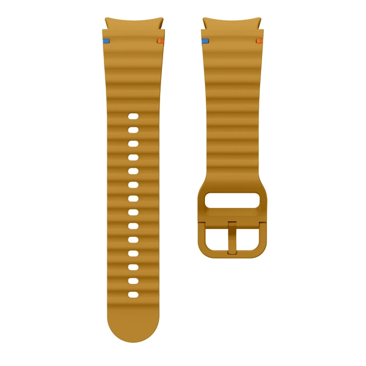 For Samsung Galaxy Watch 5 Pro Wave Pattern Stitched Silicone Watch Band(Yellow) - free shipping - PMC TechLife - Order now!