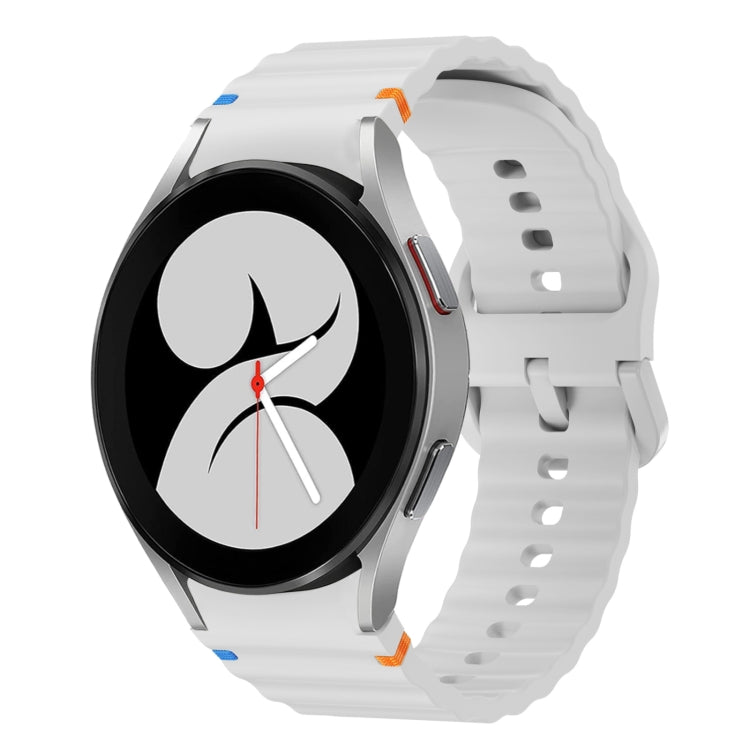 For Samsung Galaxy Watch 4 40 / 44mm Wave Pattern Stitched Silicone Watch Band(Light Gray) - free shipping - PMC TechLife - Order now!