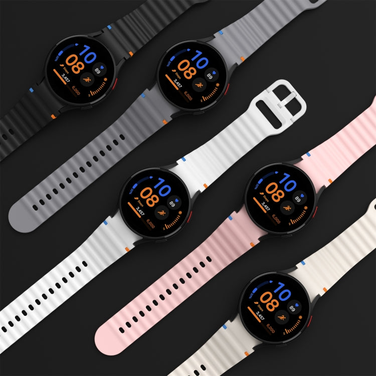 For Samsung Galaxy Watch 6 40 / 44mm Wave Pattern Stitched Silicone Watch Band(Orange) - free shipping - PMC TechLife - Order now!