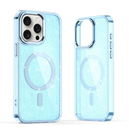 For iPhone 16 Pro Glitter MagSafe Shockproof Phone Case(Blue) - iPhone 16 Pro Cases by PMC Jewellery | Online Shopping South Africa | PMC Jewellery | Buy Now Pay Later Mobicred