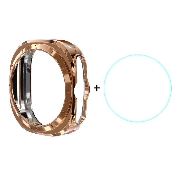 For Samsung Galaxy Watch Ultra 47mm ENKAY Hat-Prince Electroplated Soft TPU Case + 0.2mm 9H Glass Screen Protector(Rose Gold) - Watch Cases by ENKAY | Online Shopping South Africa | PMC Jewellery | Buy Now Pay Later Mobicred