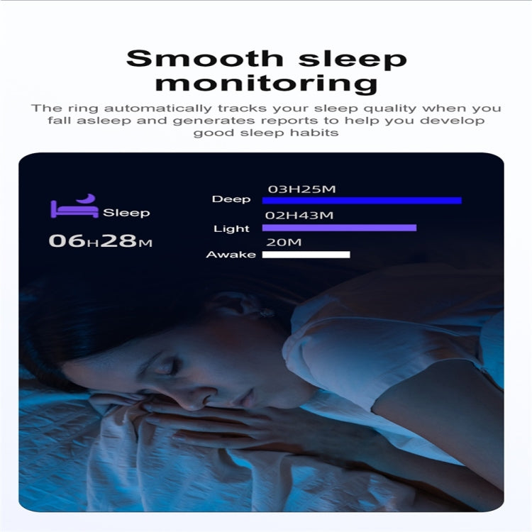 R03 SIZE 8 Smart Ring, Support Heart Rate / Blood Oxygen / Sleep / Multiple Sports Modes(Black) - Smart Rings / Smart Telephones by PMC TechLife | Online Shopping South Africa | PMC TechLife | Buy Now Pay Later Mobicred