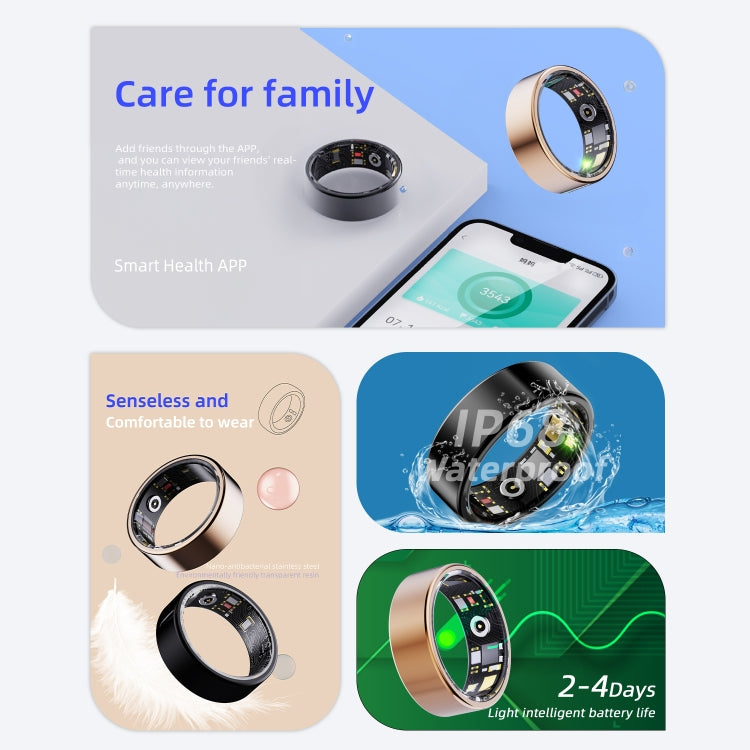 R11M SIZE 7 Smart Ring, Support Heart Rate / Blood Oxygen / Sleep / Multiple Sports Modes(Black) - Smart Rings / Smart Telephones by PMC TechLife | Online Shopping South Africa | PMC TechLife | Buy Now Pay Later Mobicred