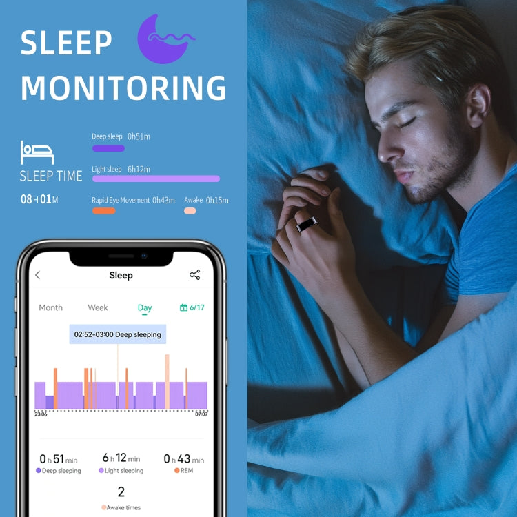 R11M SIZE 10 Smart Ring, Support Heart Rate / Blood Oxygen / Sleep / Multiple Sports Modes(Black) - Smart Rings / Smart Telephones by PMC TechLife | Online Shopping South Africa | PMC TechLife | Buy Now Pay Later Mobicred