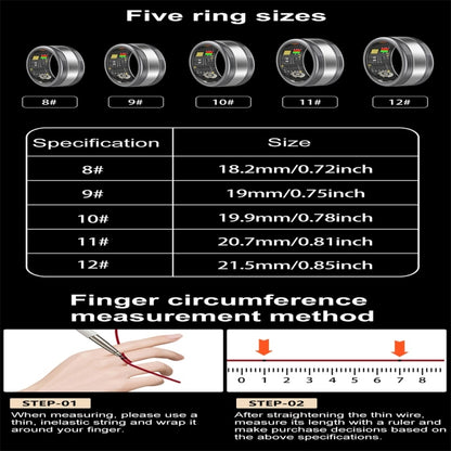 R18 SIZE 9 Smart Ring, Support Heart Rate / Blood Oxygen / Sleep/ Multiple Sports Modes(Gold) - Smart Rings / Smart Telephones by PMC Jewellery | Online Shopping South Africa | PMC Jewellery | Buy Now Pay Later Mobicred