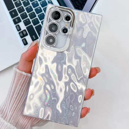 For Samsung Galaxy S25 Ultra 5G Plating Glitter Texture TPU Phone Case with Lens Film(White Wrinkles) - Galaxy S25 Ultra 5G Cases by PMC Jewellery | Online Shopping South Africa | PMC Jewellery | Buy Now Pay Later Mobicred