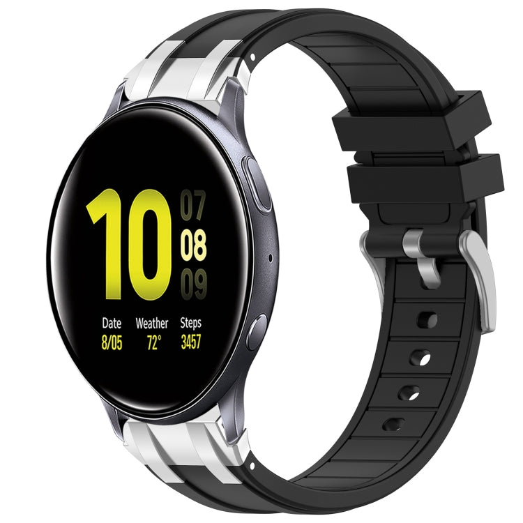 For Samsung Galaxy Watch Active 2 20mm Quick Release Silver Buckle Royal Silicone Watch Band(Black) - free shipping - PMC TechLife - Order now!
