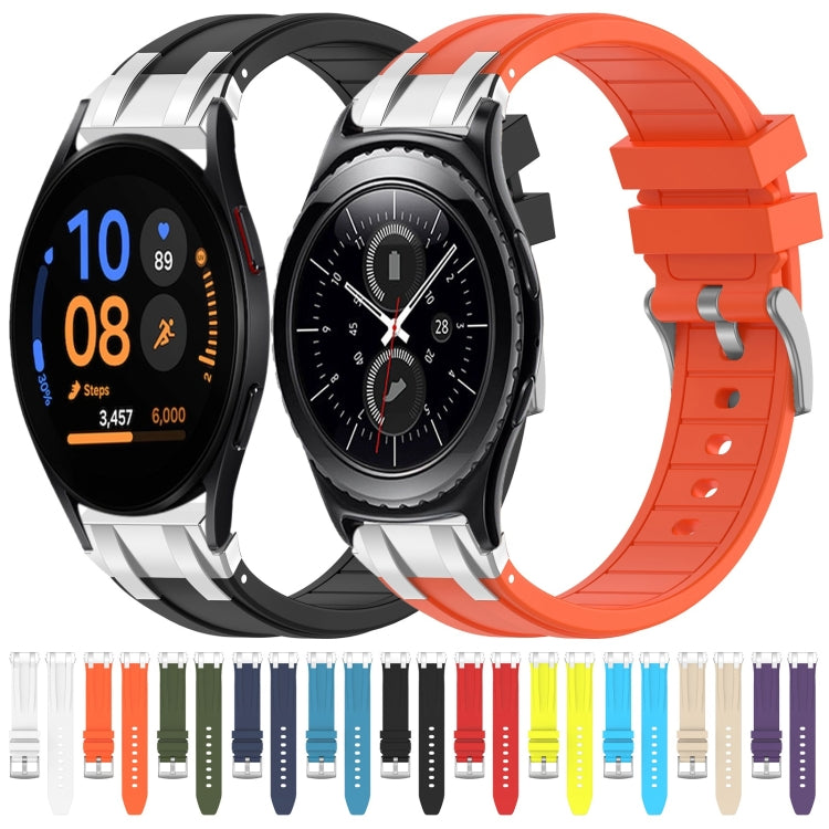 For Samsung Galaxy Watch Active 2 20mm Quick Release Silver Buckle Royal Silicone Watch Band(Black) - free shipping - PMC TechLife - Order now!