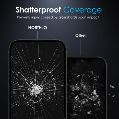 For iPhone 16 Plus NORTHJO Matte Silkscreen Anti-Fingerprint Tempered Glass Film - iPhone 16 Plus Tempered Glass by NORTHJO | Online Shopping South Africa | PMC Jewellery | Buy Now Pay Later Mobicred