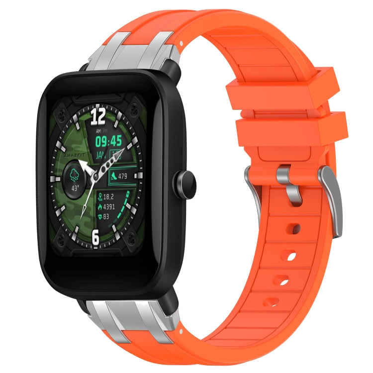 For Amazfit Bip U 20mm Quick Release Silver Buckle Royal Silicone Watch Band(Orange) - free shipping - PMC TechLife - Order now!