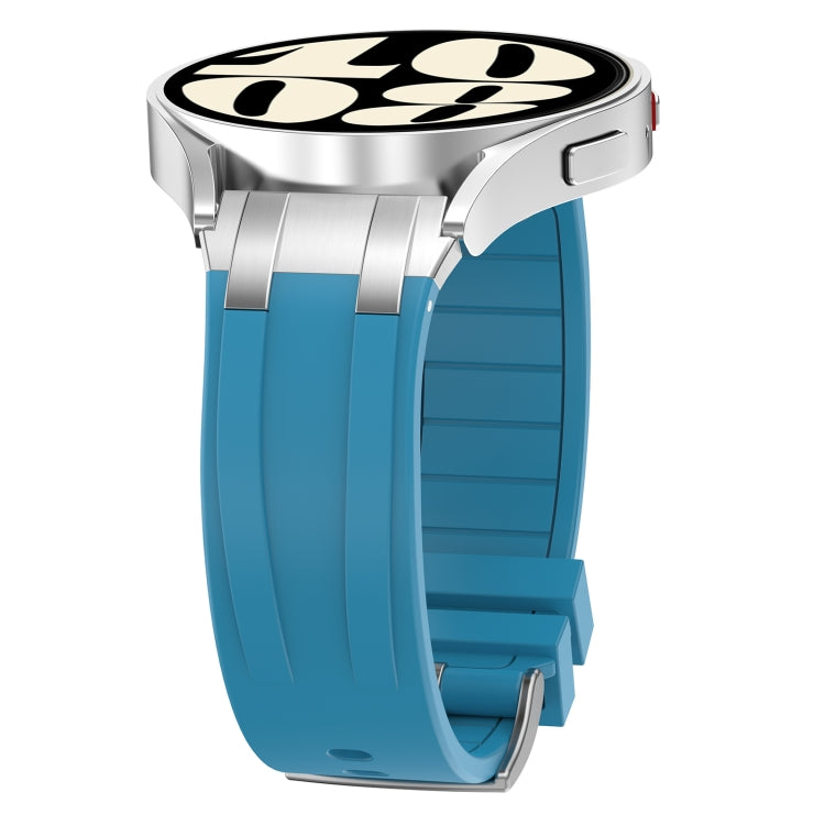 For Amazfit Active 20mm Quick Release Silver Buckle Royal Silicone Watch Band(Sea Blue) - free shipping - PMC TechLife - Order now!