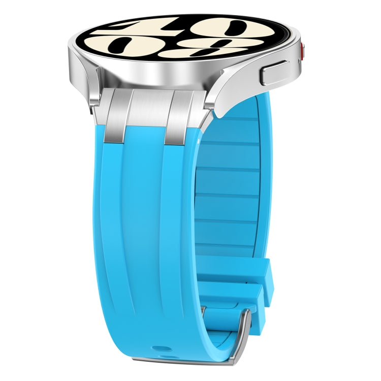 For Amazfit Active 20mm Quick Release Silver Buckle Royal Silicone Watch Band(Sky Blue) - free shipping - PMC TechLife - Order now!