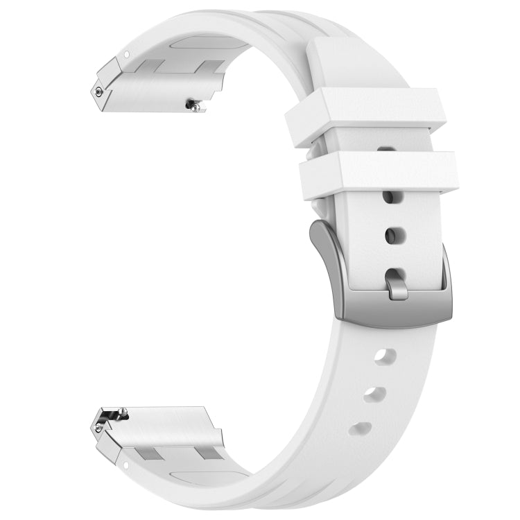 For Amazfit GTS 2e 20mm Quick Release Silver Buckle Royal Silicone Watch Band(White) - free shipping - PMC TechLife - Order now!