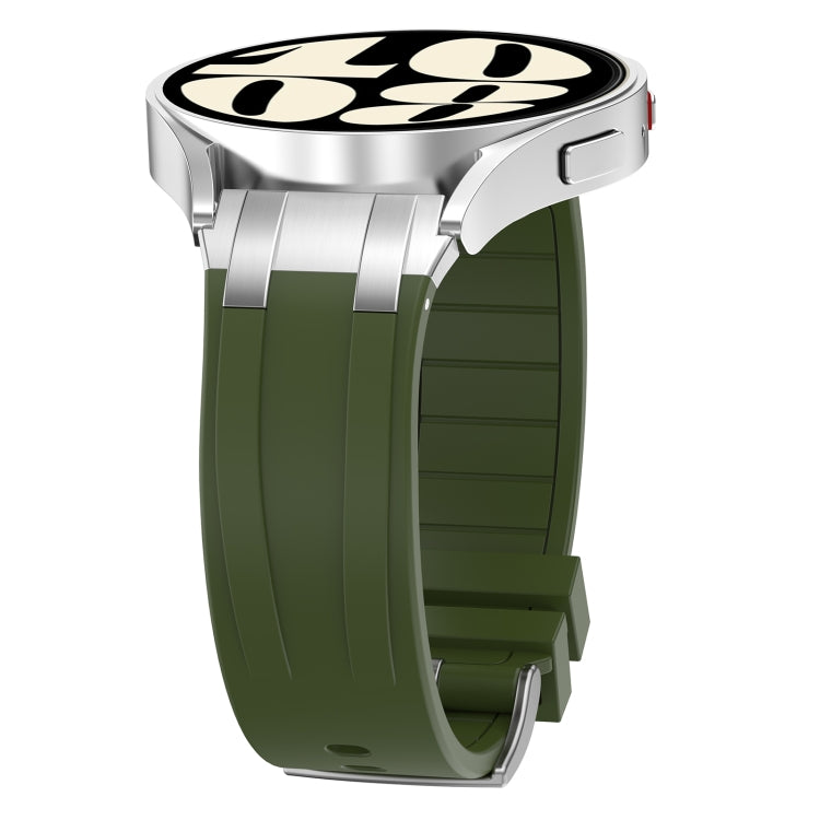 For Amazfit GTS 2e 20mm Quick Release Silver Buckle Royal Silicone Watch Band(Olive Green) - free shipping - PMC TechLife - Order now!