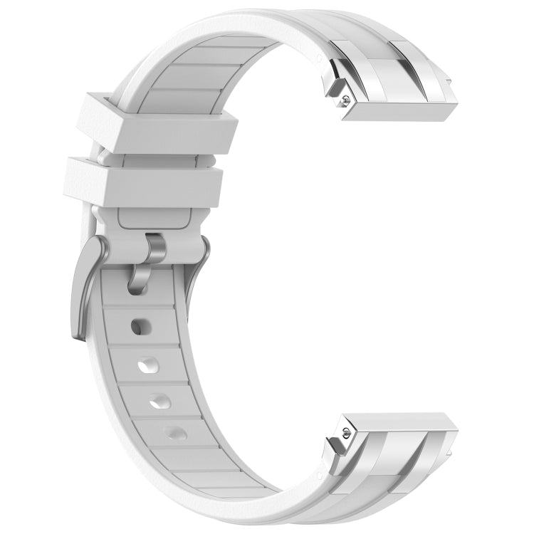 For Amazfit Pop Pro 20mm Quick Release Silver Buckle Royal Silicone Watch Band(White) - free shipping - PMC TechLife - Order now!
