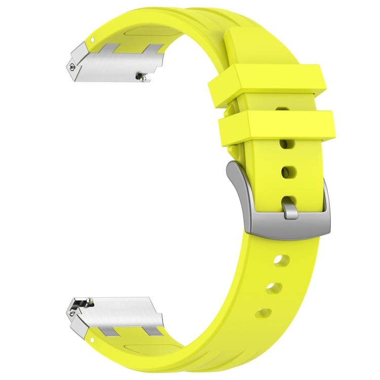 For Amazfit Pop 20mm Quick Release Silver Buckle Royal Silicone Watch Band(Vital Yellow) - free shipping - PMC TechLife - Order now!