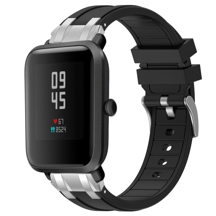 For Amazfit Bip Lite 20mm Quick Release Silver Buckle Royal Silicone Watch Band(Black) - free shipping - PMC TechLife - Order now!