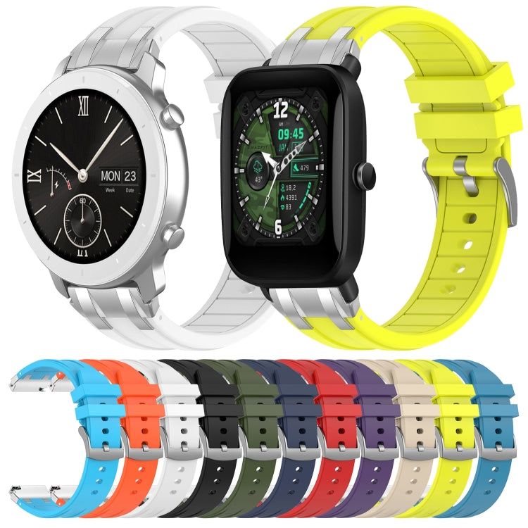 For Amazfit Bip3 20mm Quick Release Silver Buckle Royal Silicone Watch Band(Orange) - free shipping - PMC TechLife - Order now!