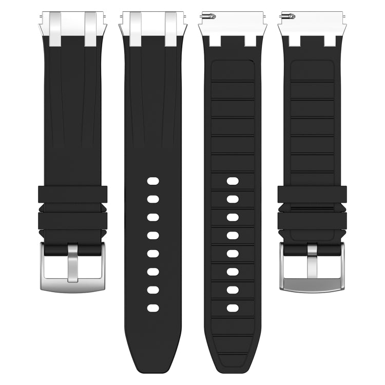 For Honor Watch ES 20mm Quick Release Silver Buckle Royal Silicone Watch Band(Black) - free shipping - PMC TechLife - Order now!