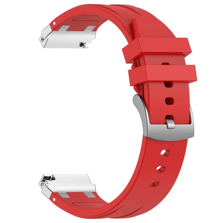 For Honor Watch ES 20mm Quick Release Silver Buckle Royal Silicone Watch Band(Red) - free shipping - PMC TechLife - Order now!