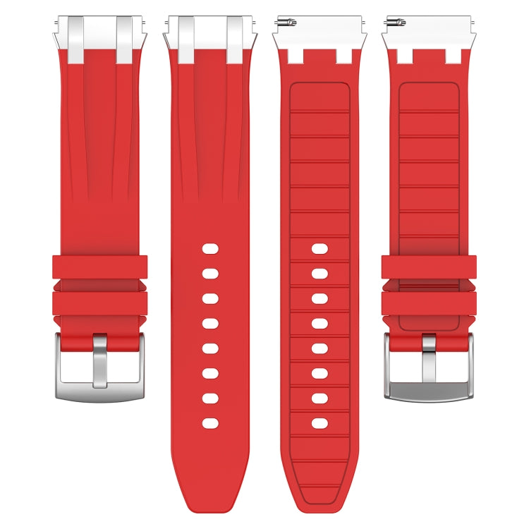 For Huawei Watch 4 22mm Quick Release Silver Buckle Royal Silicone Watch Band(Red) - free shipping - PMC TechLife - Order now!