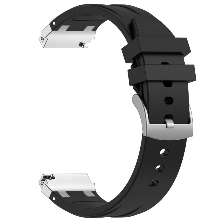 For Honor Magic Watch 22mm Quick Release Silver Buckle Royal Silicone Watch Band(Black) - free shipping - PMC TechLife - Order now!