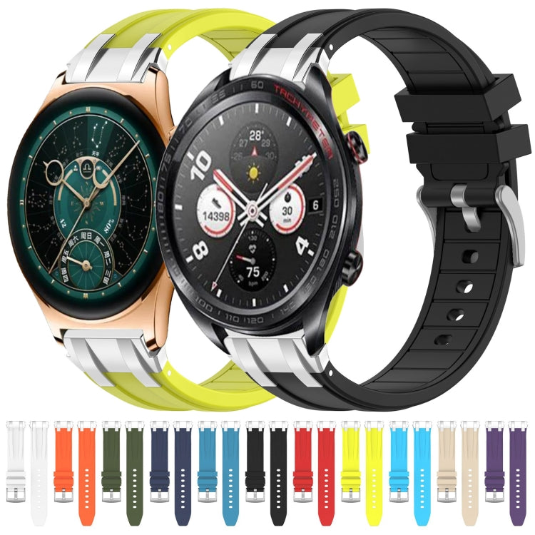 For Honor Watch 4 Pro 22mm Quick Release Silver Buckle Royal Silicone Watch Band(Orange) - free shipping - PMC TechLife - Order now!