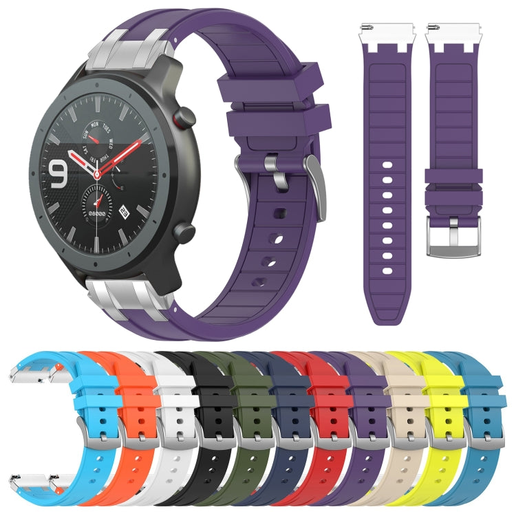 For Amazfit Watch GTR 2 22mm Quick Release Silver Buckle Royal Silicone Watch Band(White) - free shipping - PMC TechLife - Order now!
