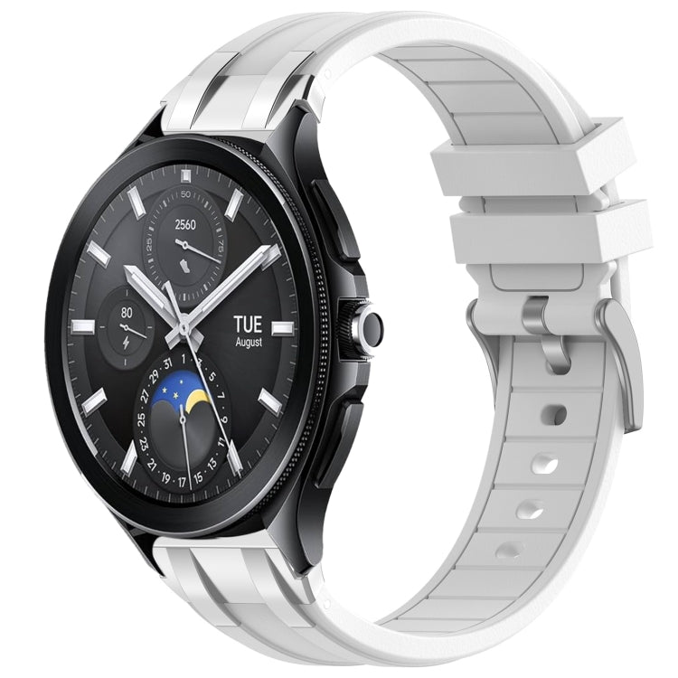 For Xiaomi Watch 2 Pro 22mm Quick Release Silver Buckle Royal Silicone Watch Band(White) - free shipping - PMC TechLife - Order now!