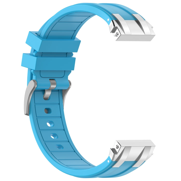 For Garmin Forerunner 265 22mm Quick Release Silver Buckle Royal Silicone Watch Band(Sky Blue) - free shipping - PMC TechLife - Order now!