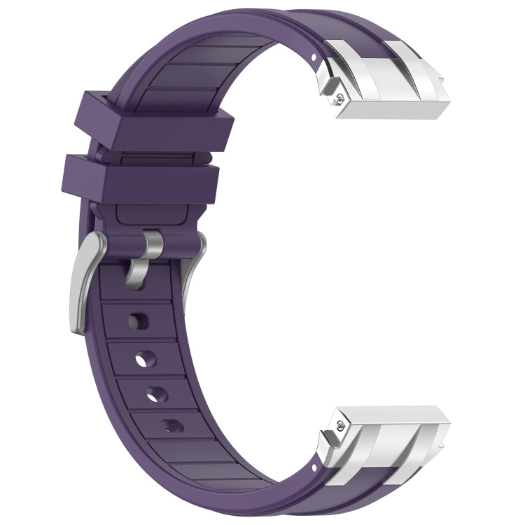 For Garmin Forerunner 265 22mm Quick Release Silver Buckle Royal Silicone Watch Band(Purple) - free shipping - PMC TechLife - Order now!