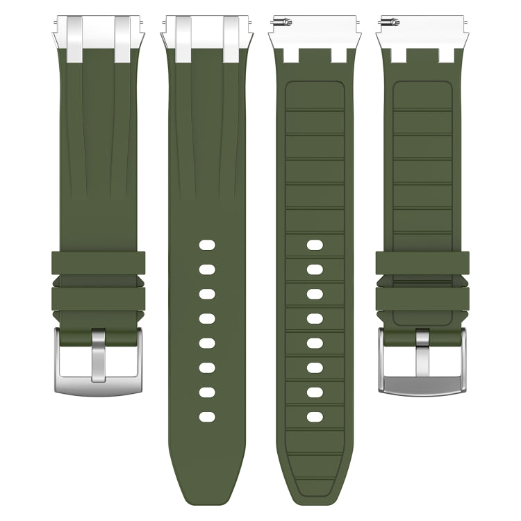 For Garmin Forerunner 255 22mm Quick Release Silver Buckle Royal Silicone Watch Band(Olive Green) - free shipping - PMC TechLife - Order now!