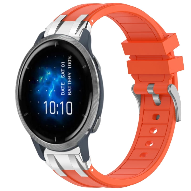 For Garmin Venu 2 22mm Quick Release Silver Buckle Royal Silicone Watch Band(Orange) - free shipping - PMC TechLife - Order now!