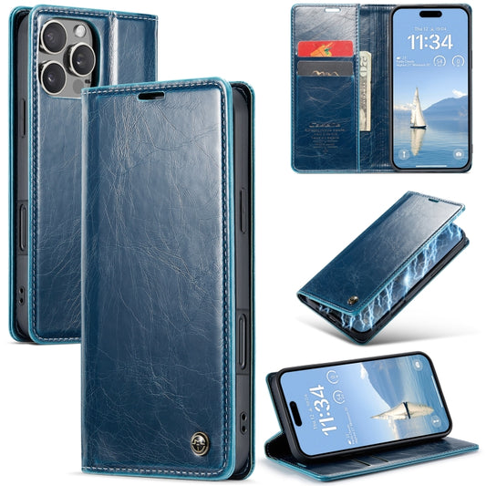 For iPhone 16 Pro CaseMe 003 Crazy Horse Texture Flip Leather Phone Case(Blue) - iPhone 16 Pro Cases by CaseMe | Online Shopping South Africa | PMC Jewellery | Buy Now Pay Later Mobicred