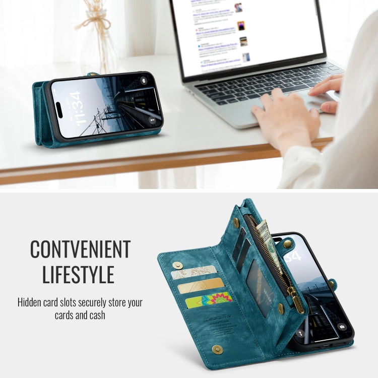 For iPhone 16 Pro CaseMe 008 Detachable Multifunctional Leather Phone Case(Blue) - free shipping - PMC TechLife - Order now!