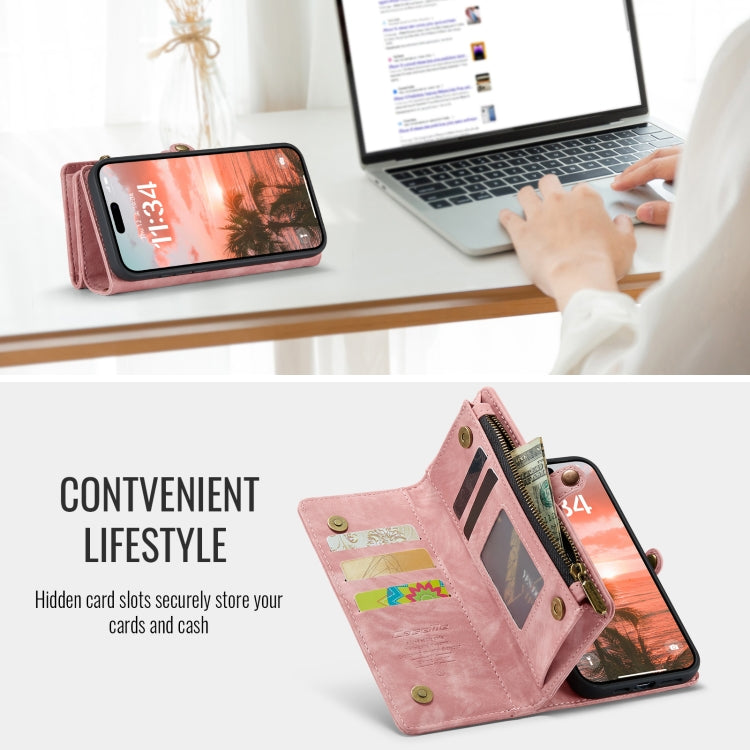 For iPhone 16 Plus CaseMe 008 Detachable Multifunctional Leather Phone Case(Pink) - iPhone 16 Plus Cases by CaseMe | Online Shopping South Africa | PMC Jewellery | Buy Now Pay Later Mobicred