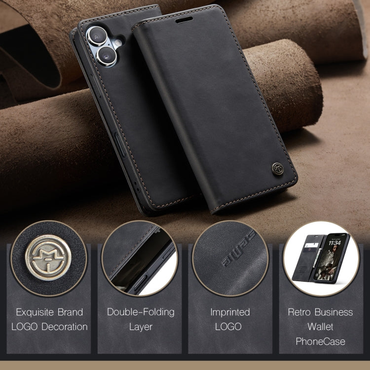 For iPhone 16 Plus CaseMe 013 Multifunctional Horizontal Flip Leather Phone Case(Black) - iPhone 16 Plus Cases by CaseMe | Online Shopping South Africa | PMC Jewellery | Buy Now Pay Later Mobicred